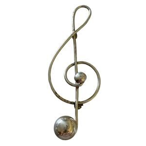 Vtg Lang Sterling Silver Treble Cleft Pin Brooch 5.97g